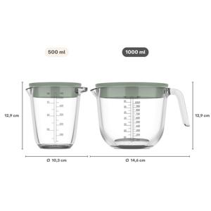 Mepal Chef It Glass Measuring Jug 1000ml With Lid Chalk
